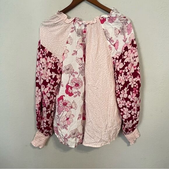 Women's Cato Pink & White Floral Long Sleeve Top - Picture 8 of 8